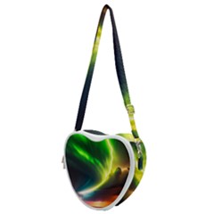 Lake Storm Neon Nature Heart Shoulder Bag by Bangk1t