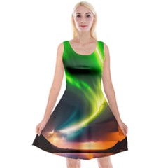 Lake Storm Neon Nature Reversible Velvet Sleeveless Dress