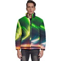 Lake Storm Neon Nature Men s Puffer Bubble Jacket Coat by Bangk1t