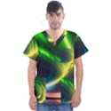 Lake Storm Neon Nature Men s V-Neck Scrub Top View1