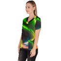 Lake Storm Neon Nature Women s V-Neck Scrub Top View2