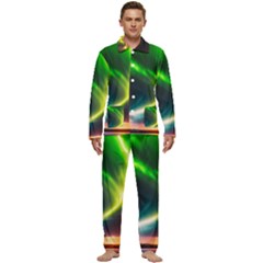 Lake Storm Neon Nature Men s Long Sleeve Velvet Pocket Pajamas Set by Bangk1t