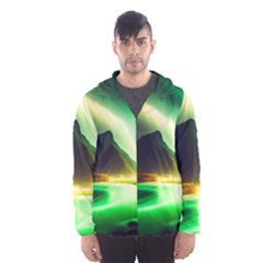 Aurora Lake Neon Colorful Men s Hooded Windbreaker