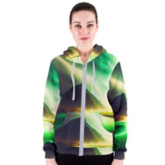 Aurora Lake Neon Colorful Women s Zipper Hoodie