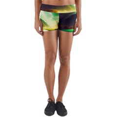 Aurora Lake Neon Colorful Yoga Shorts by Bangk1t