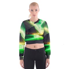 Aurora Lake Neon Colorful Cropped Sweatshirt