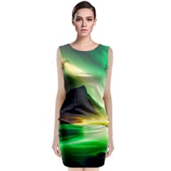 Aurora Lake Neon Colorful Sleeveless Velvet Midi Dress