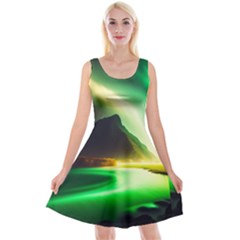 Aurora Lake Neon Colorful Reversible Velvet Sleeveless Dress