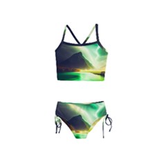 Aurora Lake Neon Colorful Girls  Tankini Swimsuit by Bangk1t