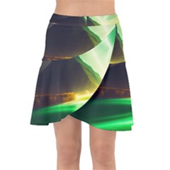 Aurora Lake Neon Colorful Wrap Front Skirt by Bangk1t