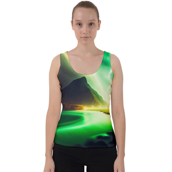 Aurora Lake Neon Colorful Velvet Tank Top