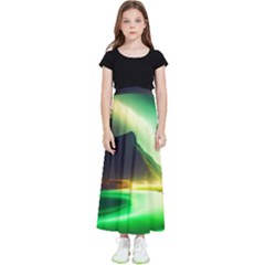 Aurora Lake Neon Colorful Kids  Flared Maxi Skirt by Bangk1t