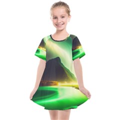 Aurora Lake Neon Colorful Kids  Smock Dress by Bangk1t