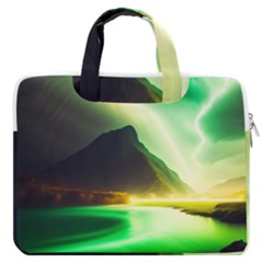 Aurora Lake Neon Colorful Macbook Pro 16  Double Pocket Laptop Bag  by Bangk1t