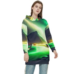 Aurora Lake Neon Colorful Women s Long Oversized Pullover Hoodie