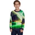 Aurora Lake Neon Colorful Kids  Crewneck Sweatshirt View1