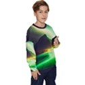 Aurora Lake Neon Colorful Kids  Crewneck Sweatshirt View3