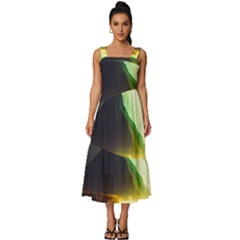 Aurora Lake Neon Colorful Square Neckline Tiered Midi Dress by Bangk1t