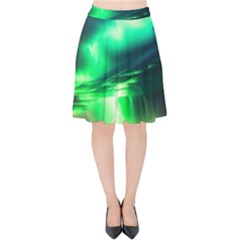 Lake Storm Neon Velvet High Waist Skirt by Bangk1t