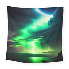 Lake Storm Neon Square Tapestry (large)