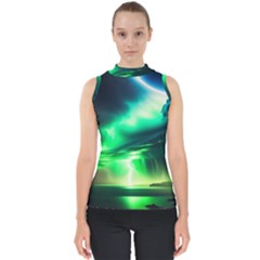 Lake Storm Neon Mock Neck Shell Top by Bangk1t