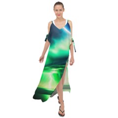 Lake Storm Neon Maxi Chiffon Cover Up Dress by Bangk1t