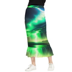 Lake Storm Neon Maxi Fishtail Chiffon Skirt by Bangk1t