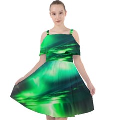 Lake Storm Neon Cut Out Shoulders Chiffon Dress by Bangk1t