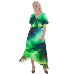 Lake Storm Neon Cross Front Sharkbite Hem Maxi Dress by Bangk1t