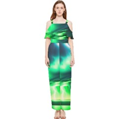 Lake Storm Neon Draped Sleeveless Chiffon Jumpsuit by Bangk1t