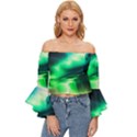 Lake Storm Neon Off Shoulder Flutter Bell Sleeve Top View1