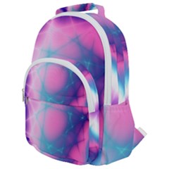 Geometry Abstract Pattern Hypercube Rounded Multi Pocket Backpack by Bangk1t