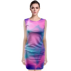 Geometry Abstract Pattern Hypercube Sleeveless Velvet Midi Dress