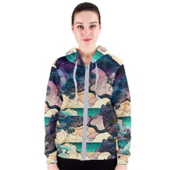 Tree Wave Ocean Women s Zipper Hoodie