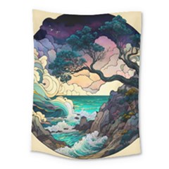 Tree Wave Ocean Medium Tapestry