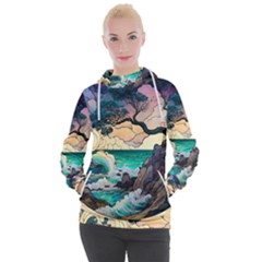 Tree Wave Ocean Women s Hooded Pullover