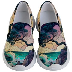 Tree Wave Ocean Kids Lightweight Slip Ons by Bangk1t