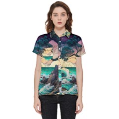 Tree Wave Ocean Short Sleeve Pocket Shirt by Bangk1t