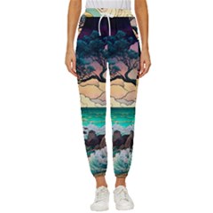 Tree Wave Ocean Women s Cropped Drawstring Pants by Bangk1t