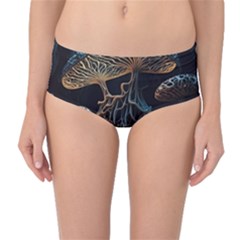 Forest Mushroom Wood Mid-waist Bikini Bottoms by Bangk1t