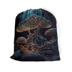 Forest Mushroom Wood Drawstring Pouch (2xl) by Bangk1t