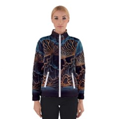 Forest Mushroom Wood Women s Bomber Jacket