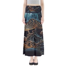 Forest Mushroom Wood Full Length Maxi Skirt by Bangk1t