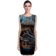 Forest Mushroom Wood Classic Sleeveless Midi Dress by Bangk1t