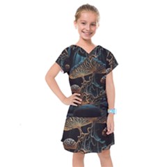 Forest Mushroom Wood Kids  Drop Waist Dress by Bangk1t