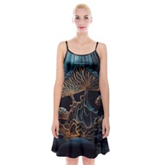 Forest Mushroom Wood Spaghetti Strap Velvet Dress by Bangk1t