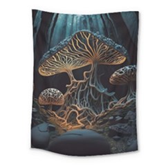 Forest Mushroom Wood Medium Tapestry