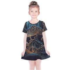 Forest Mushroom Wood Kids  Simple Cotton Dress by Bangk1t