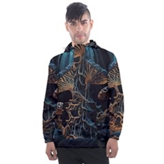 Forest Mushroom Wood Men s Front Pocket Pullover Windbreaker