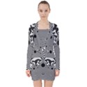 Pattern Illusion Fractal Mandelbrot V-neck Bodycon Long Sleeve Dress View1